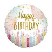 Mini Palloncino Happy Birthday Con Candele Mylar 22 cm