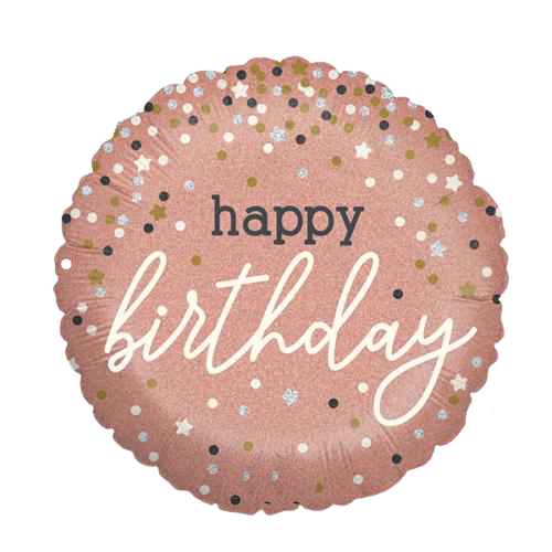 Mini Palloncino Happy Birthday Rosa Gold