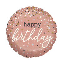 Mini Palloncino Happy Birthday Rosa Gold Mylar 22 cm