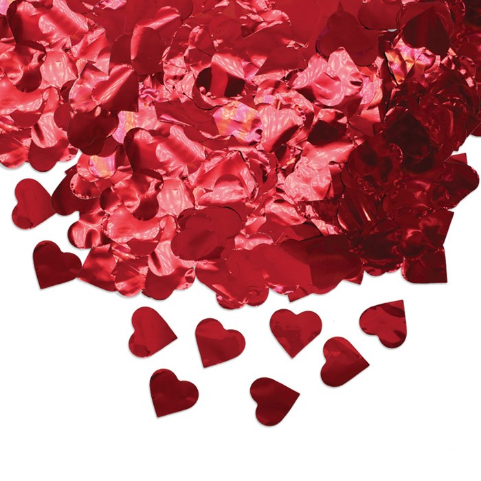 Coriandoli in Mylar Cuori Rossi