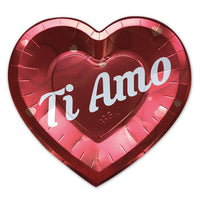 Piatti Cuore Ti Amo Metal Carta 26 x 24 cm Rosso
