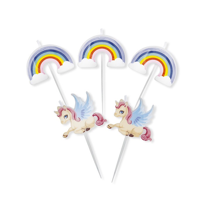 Candeline Picks Unicorni (5 pz)