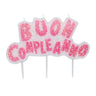 Candelina Picks Buon Complenno Rosa 15 x 10 cm