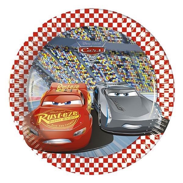 Piattini di Carta Cars 3 da 19.5 cm (8 pz)