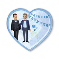 6 Piatti Cuore Per Sempre Insieme – Blu Carta 24 x 24 cm
