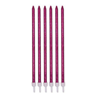 Candeline Matita Fucsia Lux Glitter (12 pz) 15 cm