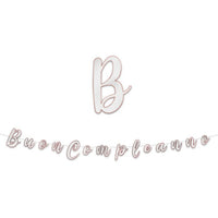 Festone Buon Compleanno Bianco/Rosa Italic 3 mt 300 cm