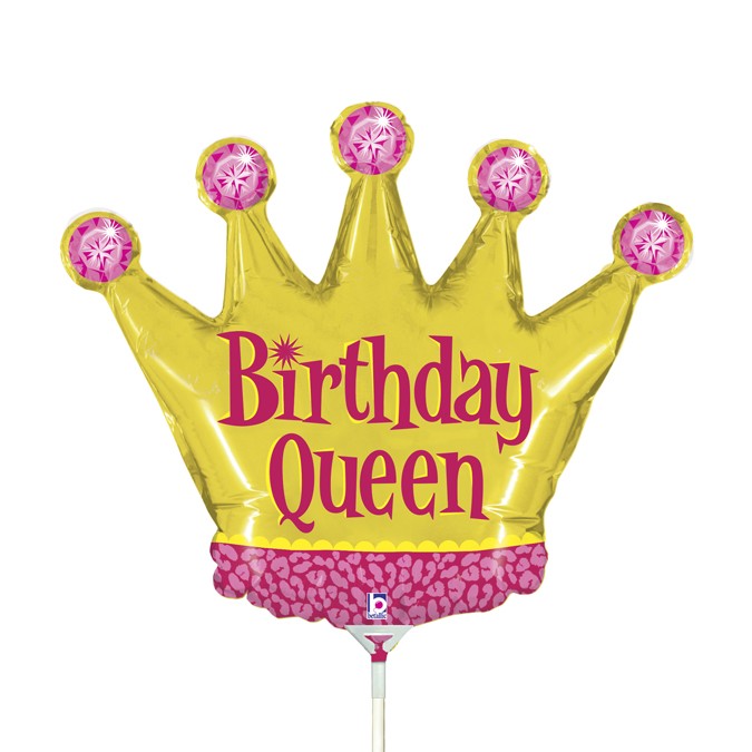 Mini Palloncino Coroncina Rosa Happy Birthday