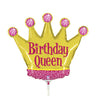 Mini Palloncino Coroncina Rosa Happy Birthday Mylar 32 x 29 cm