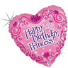 Palloncino Cuore Happy Birthday Princess Mylar
