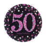 Piatti Fucsia Glitter 50 Anni (8 pz) Carta 23 cm