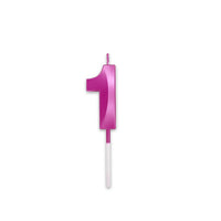 Candelina 1 Prestige Fucsia Metal 9 cm