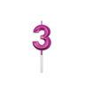 Candelina 3 Prestige Fucsia Metal 9 cm