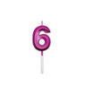 Candelina 6 Prestige Fucsia Metal 9 cm