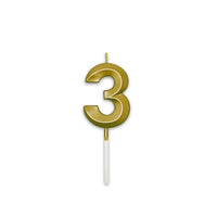 Candelina 3 Prestige Oro Metal 9 cm