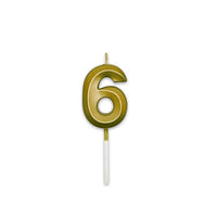 Candelina 6 Prestige Oro Metal 9 cm