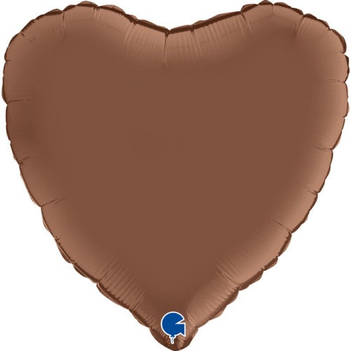 Palloncino Cuore 18" Satinato Cioccolato