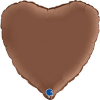 Palloncino Cuore 18" Satinato Cioccolato Mylar 45 cm