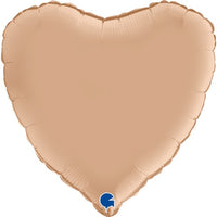 Palloncino Cuore 18" Satinato Nude Mylar 45 cm
