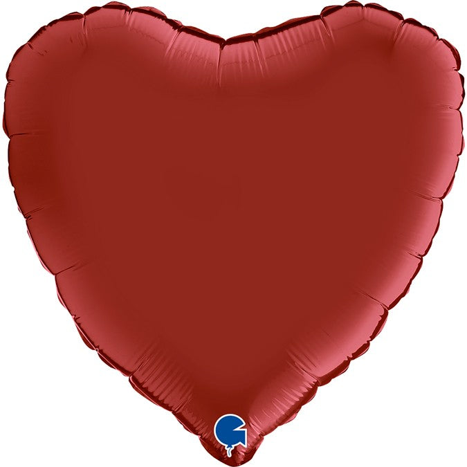Palloncino Cuore 18" Satinato Rosso