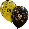 Palloncini in Lattice 18 Anni Oro e Nero (50 pz) 33 cm
