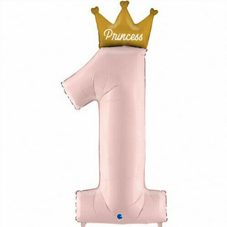 Palloncino Numero Uno Princess Rosa (117 cm)