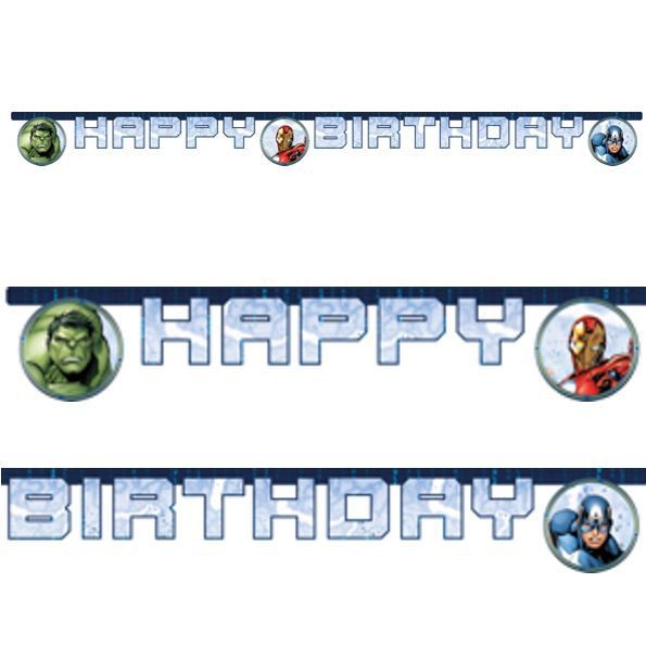 Festone Happy Birthday Avengers Infinity Stones