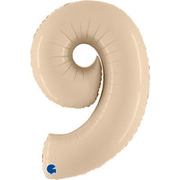 Palloncino Gigante Numero 9 - Crema Satinato Mylar 100 cm