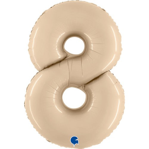 Palloncino Gigante Numero 8  - Crema Satinato