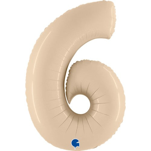 Palloncino Gigante Numero 6 - Crema Satinato