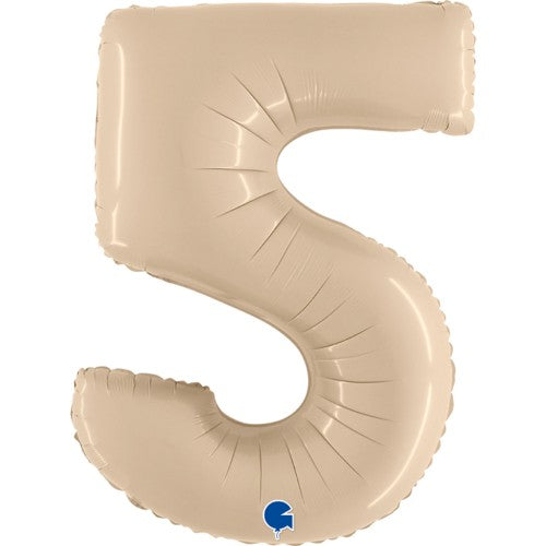 Palloncino Gigante Numero 5 - Crema Satinato