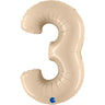 Palloncino Gigante Numero 3 - Crema Satinato Mylar 100 cm