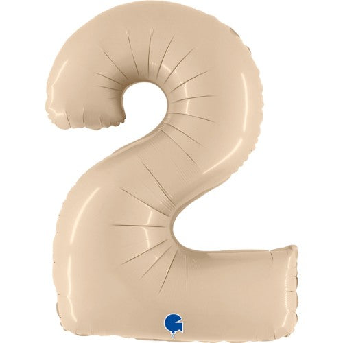 Palloncino Gigante Numero 2 - Crema Satinato