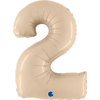 Palloncino Gigante Numero 2 - Crema Satinato Mylar 100 cm