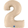 Palloncino Gigante Numero 2 - Crema Satinato Mylar 100 cm