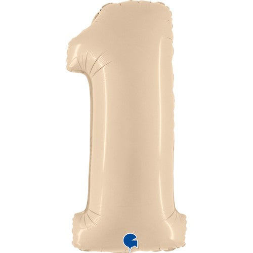 Palloncino Gigante Numero 1 - Crema Satinato