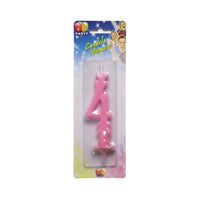 Candelina Rosa Numero 4 10 cm