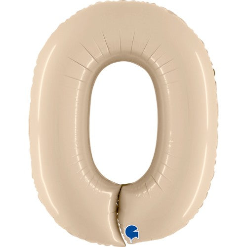 Palloncino Gigante Numero 0 - Crema Satinato