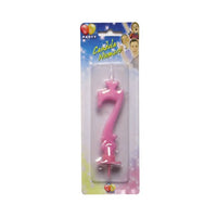Candelina Rosa Numero 7 10 cm