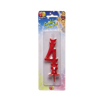 Candelina Rossa Numero 4 10 cm Rosso