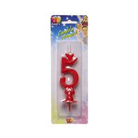 Candelina Rossa Numero 5 10 cm Rosso