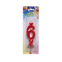 Candelina Rossa Numero 6 10 cm Rosso