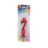 Candelina Rossa Numero 7 10 cm Rosso