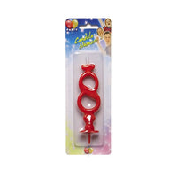 Candelina Rossa Numero 8 10 cm Rosso