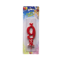 Candelina Rossa Numero 9 10 cm Rosso
