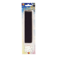 Candeline Matita Nere (12 pz) 15 cm Nero