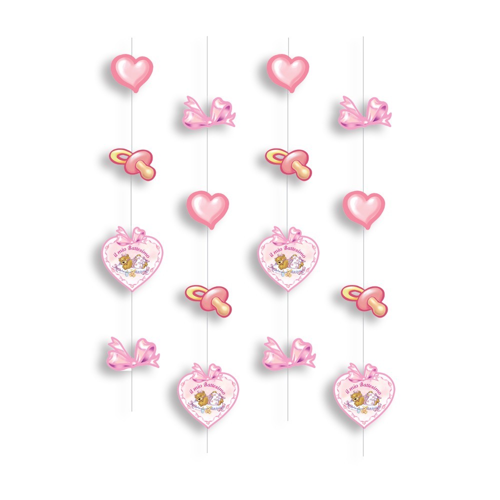 Festone Tendina Battesimo Rosa 