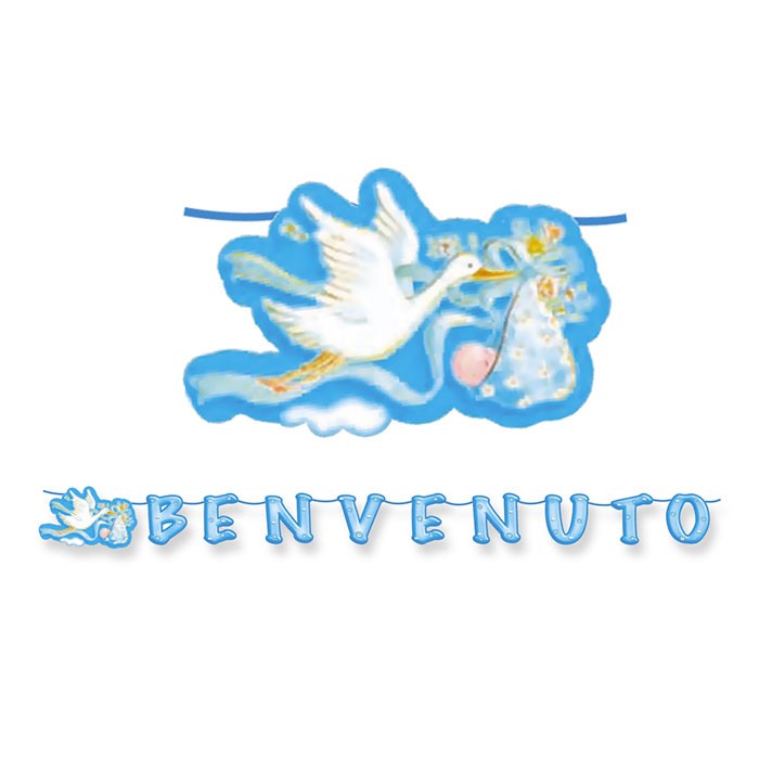 Festone Maxi Benvenuto Celeste