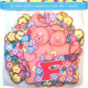 Festone "Felice Anniversario" Orsetti