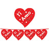 Festone Bandierina Cuore Scritta Ti Amo Rosso